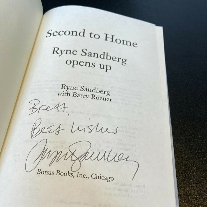 Ryne Sandberg Second To Home Signed Autographed Book