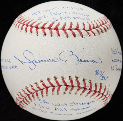 Beautiful Mariano Rivera Signed Heavily Inscribed STAT Baseball Steiner