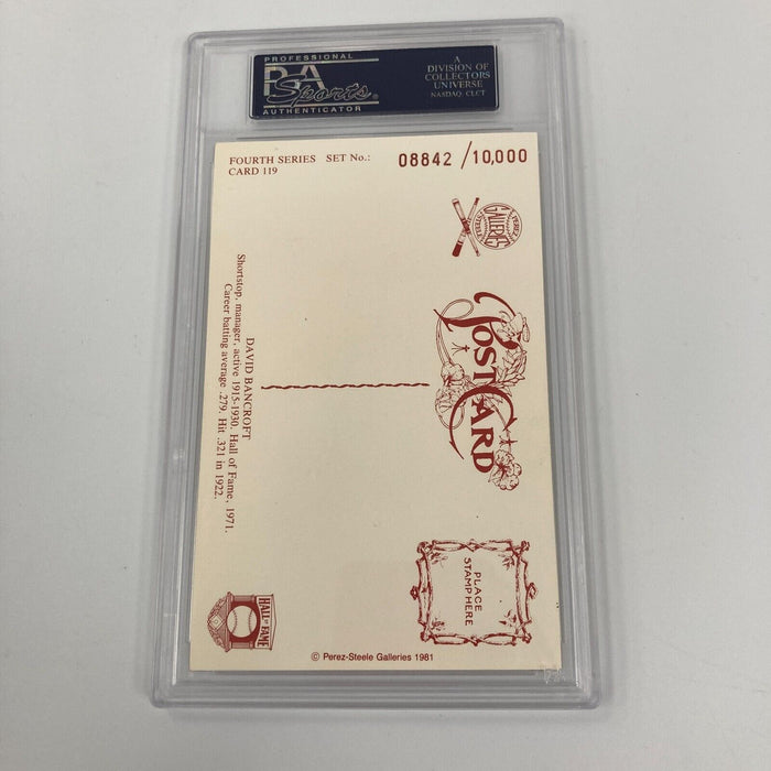 Dave Bancroft Signed Hall Of Fame Perez Steele Postcard Cut Signature PSA DNA