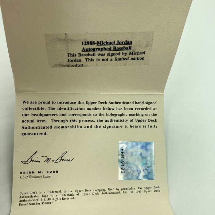 Stunning Michael Jordan Signed Autographed Baseball UDA Upper Deck COA & Box