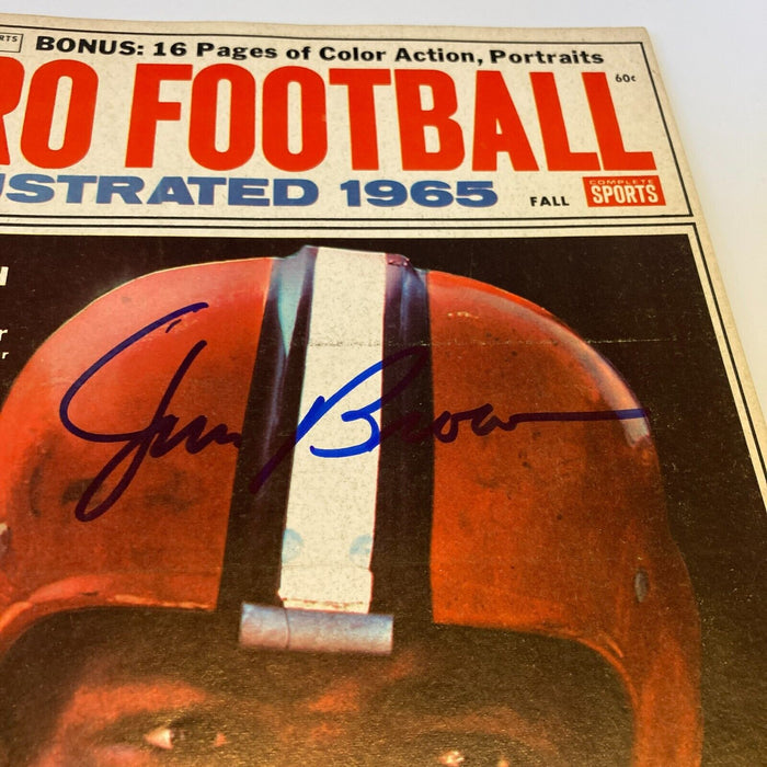 Jim Brown Signed Autographed Vintage 1965 Football Illustrated Magazine JSA COA