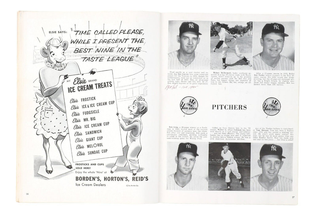 Don Larsen Signed & Inscribed 1956 World Series Game Program  JSA COA