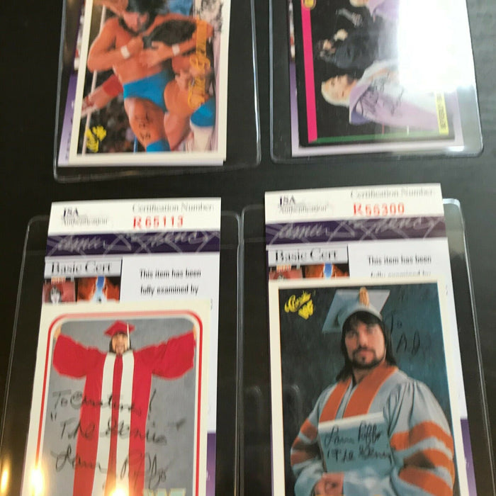 Lot Of (5) Lanny Poffo The Genius Signed Autographed Wrestling Cards JSA COA