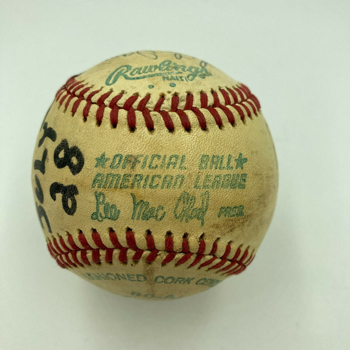 1970's New York Yankees VS Baltimore Orioles Actual Signed Game Used Baseball