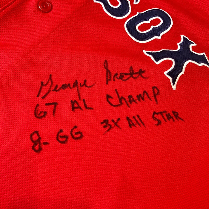 George Scott 1967 AL Champs Signed Inscribed Boston Red Sox Jersey JSA COA