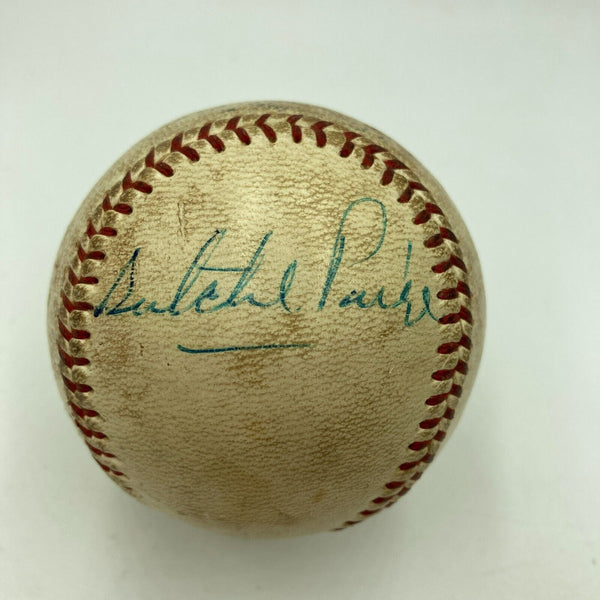 Beautiful Satchel Paige Signed 1950's National League Baseball PSA DNA COA