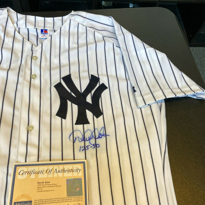 Derek Jeter "125-50" Signed Authentic 1998 Yankees World Series Jersey Steiner