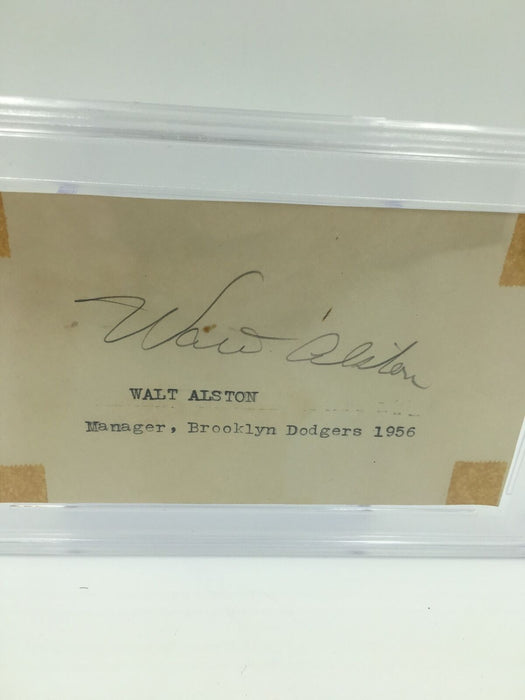 1956 Brooklyn Dodgers Walt Alston Signed Index Card PSA DNA
