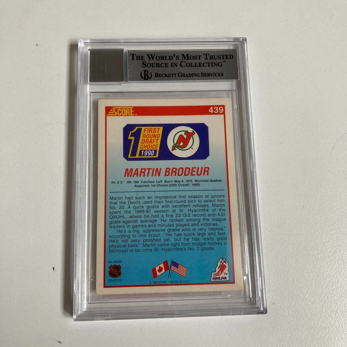 1990-91 SCORE MARTIN BRODEUR Signed RC ROOKIE CARD #439 Auto BGS