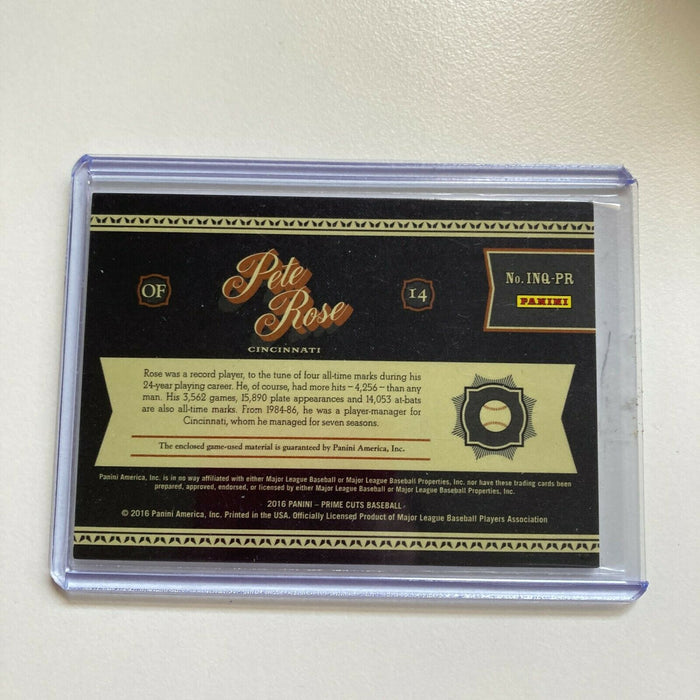 2016 Playoff Prime Cuts #7/25 Pete Rose Game Used Jersey Bat Card