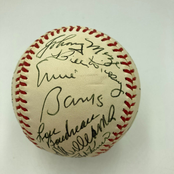 Beautiful Ted Williams Stan Musial Ernie Banks HOF Multi Signed Baseball JSA