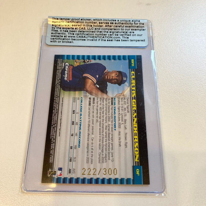 2002 Bowman Chrome Curtis Granderson Signed Refractor /300 CAS Certified Auto