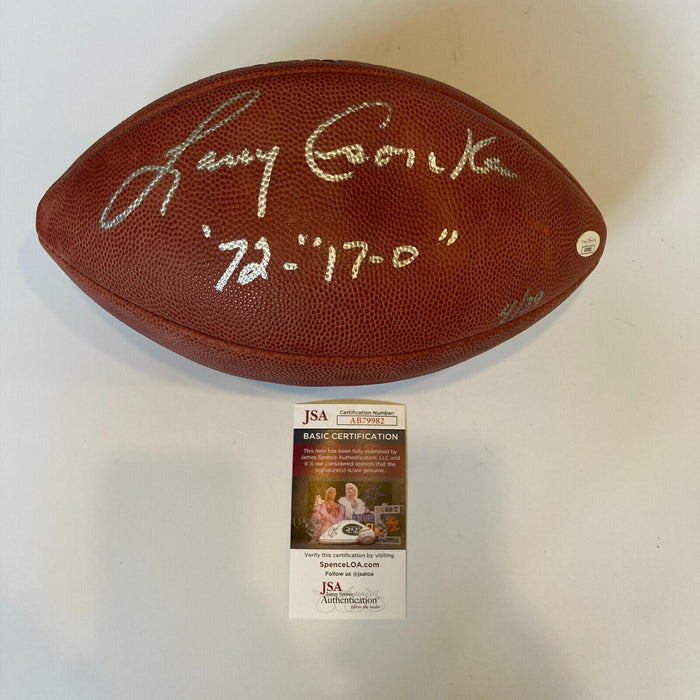 Larry Csonka 1972 17-0 Perfect Season Signed NFL Wilson Game Football JSA COA