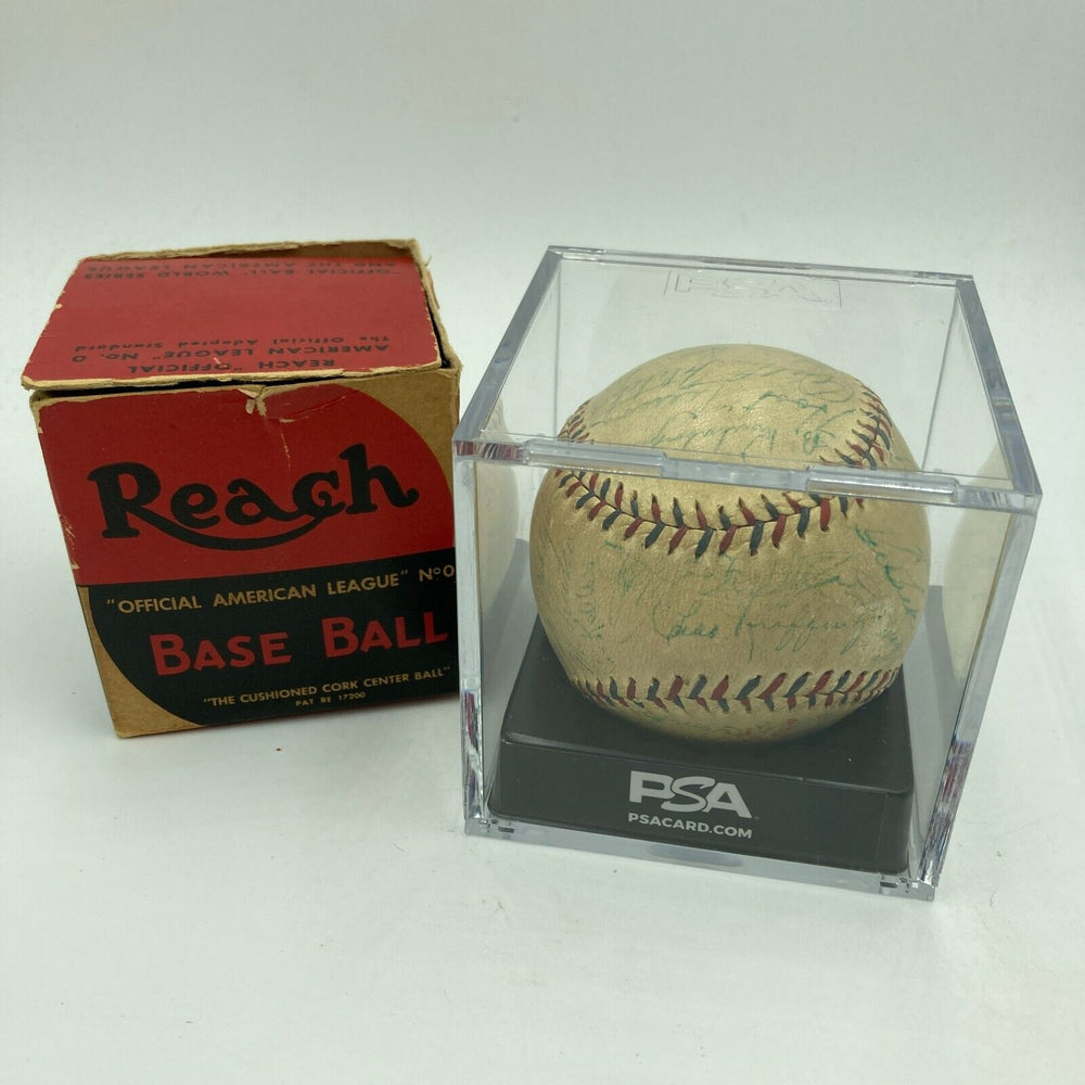 1939 New York Yankees World Series Champs Team Signed Baseball PSA DNA & JSA COA