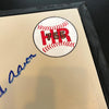 Beautiful Hank Aaron Signed Original Hand Painted Home Plate Art PSA DNA COA
