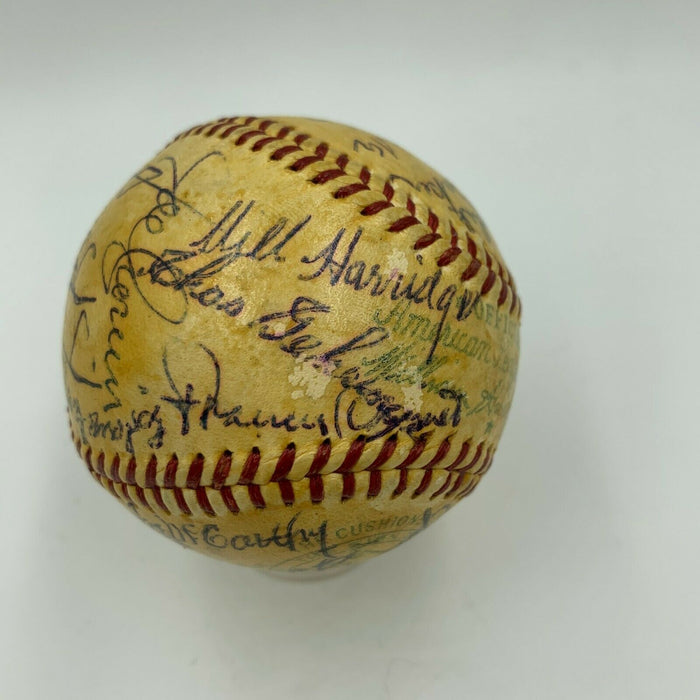 Cy Young Jimmie Foxx Tris Speaker Hall Of Fame Signed Baseball 27 Sigs PSA & JSA