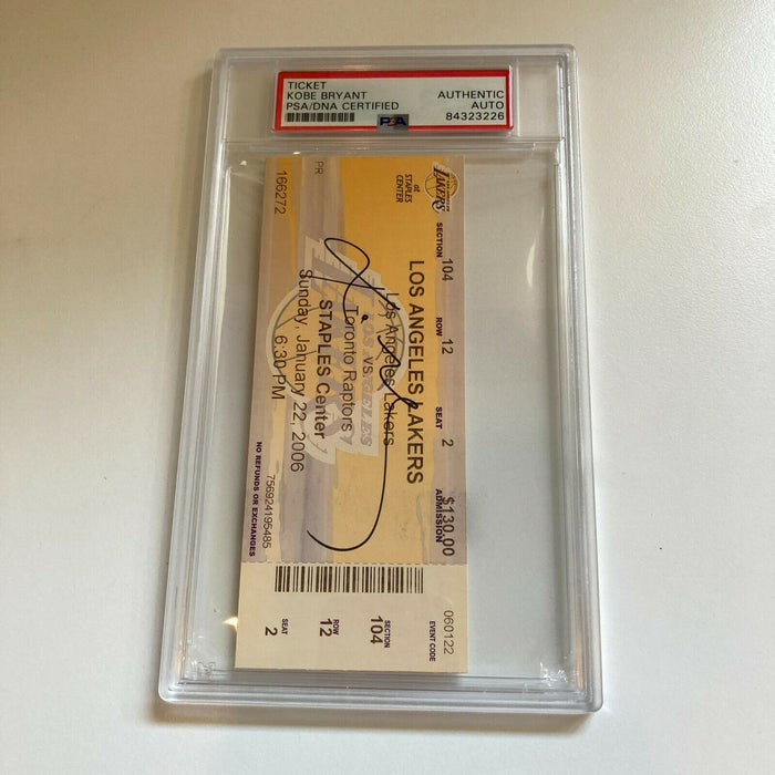 Kobe Bryant Signed 81 Point Game Ticket PSA DNA & JSA COA Los Angeles Lakers