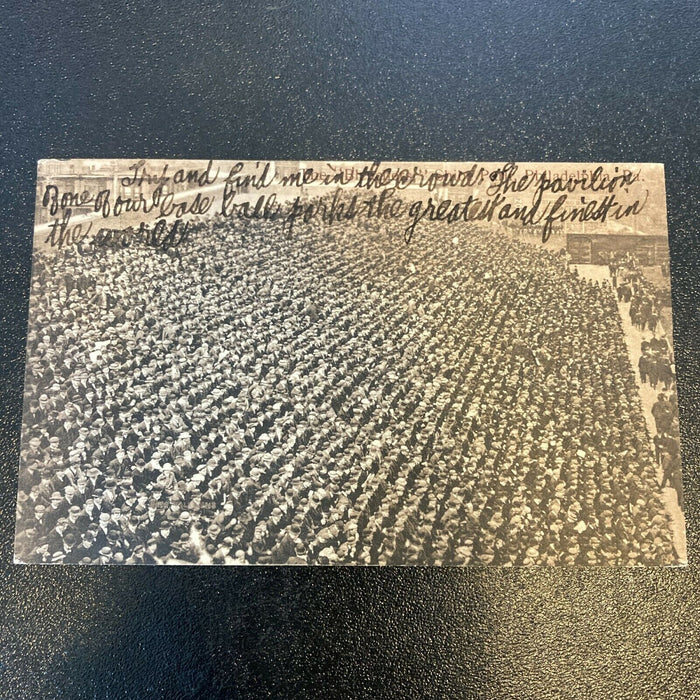 1910 Philadelphia Athletics Shibe Park "The Bleachers" Original Signed Postcard