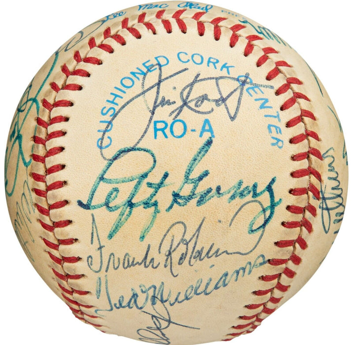 Mickey Mantle Joe Dimaggio Ted Williams Hall Of Fame Multi Signed Baseball JSA