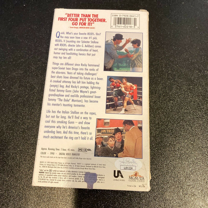 Burt Young & Tony Munafo Signed Rocky V VHS Movie With JSA COA