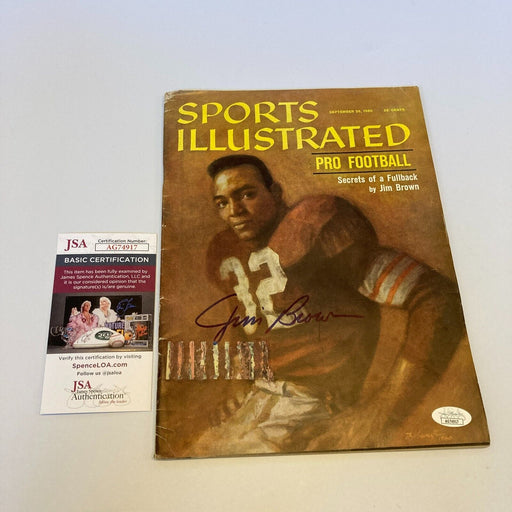 Jim Brown Signed Autographed Vintage 1960 Sports Illustrated Magazine JSA COA