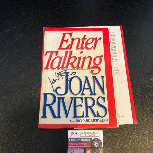 Joan Rivers Signed Autographed Enter Talking Book Cover  With JSA COA