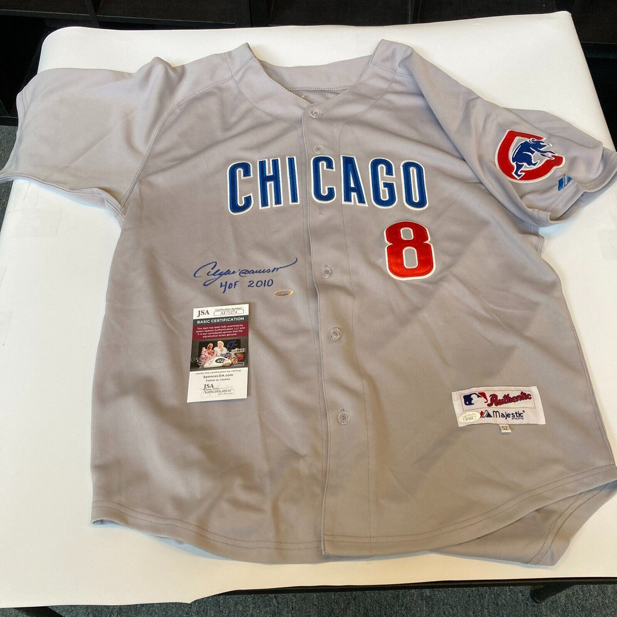 Andre Dawson signed 1990's Chicago Cubs Home Jersey w/ HOF 2010 INSC. JSA