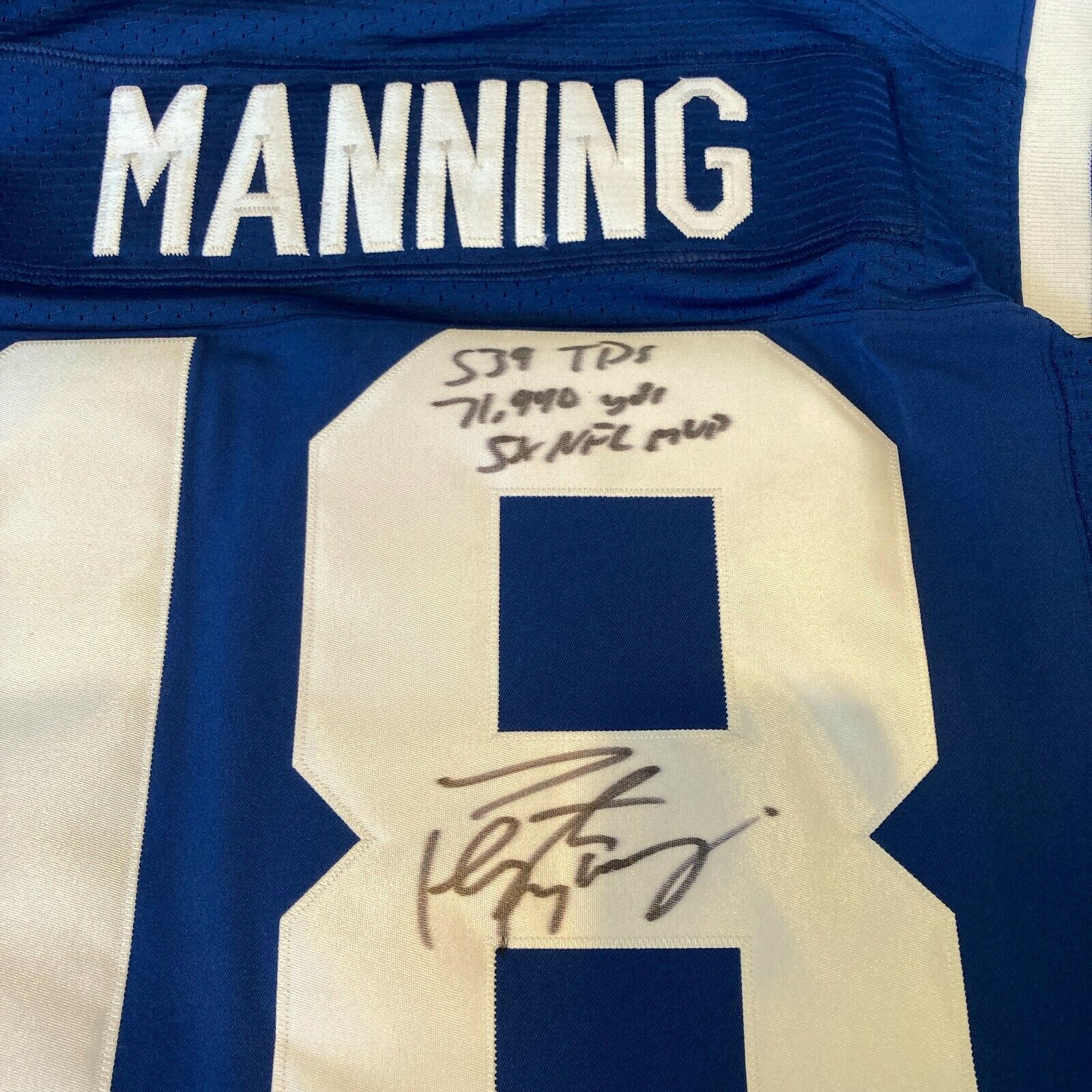 Lot - Peyton Manning Autographed Indianapolis Colts Jersey with Case