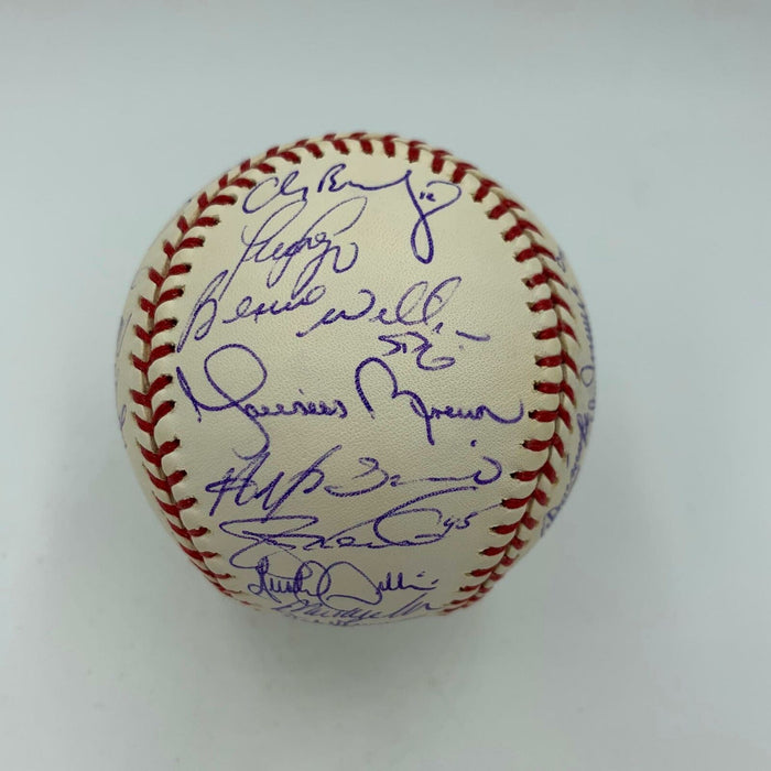 2001 Yankees Team Signed WS Baseball Derek Jeter Mariano Rivera 33 Sigs JSA COA