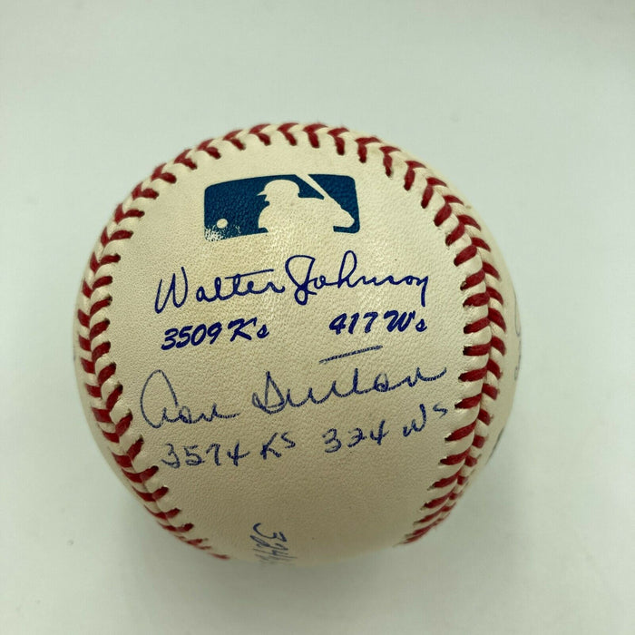 Beautiful Nolan Ryan Tom Seaver 300 Wins 3000 Strikeout Club Signed Baseball JSA