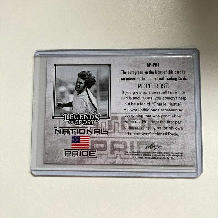Leaf Legends Of Sport Pete Rose Auto Signed Autographed Baseball Card