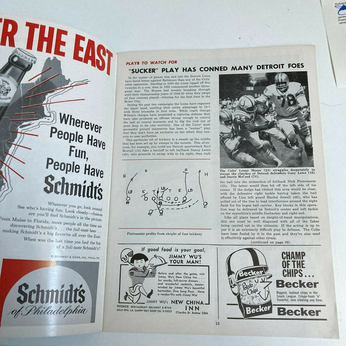 1962 Baltimore Colts Team Signed Program With Johnny Unitas With JSA COA