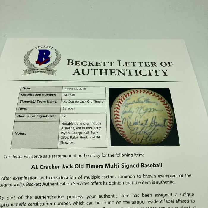 Hall Of Fame Multi Signed Cracker Jack Old Timers Game Baseball Beckett COA