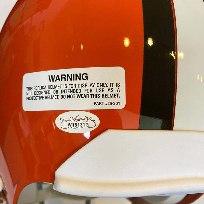 Jim Brown Signed Heavily Inscribed STATS Cleveland Browns Authentic Helmet JSA