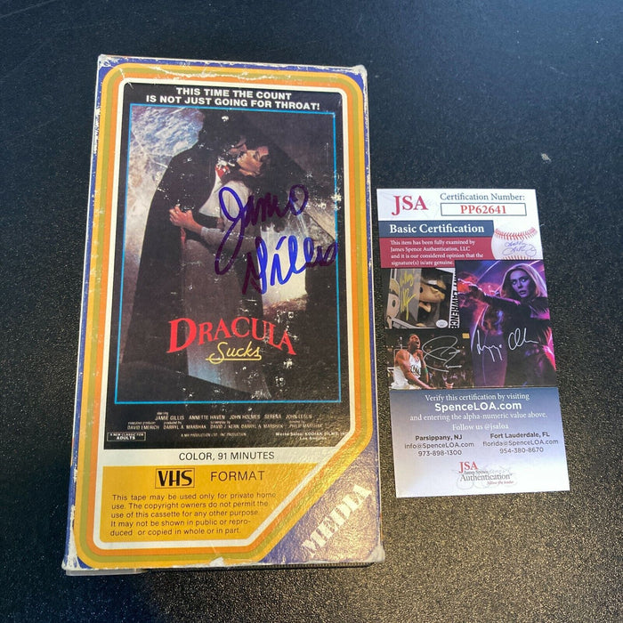 Jamie Gillis Signed Autographed Dracula Sucks Vintage VHS Movie With JSA COA