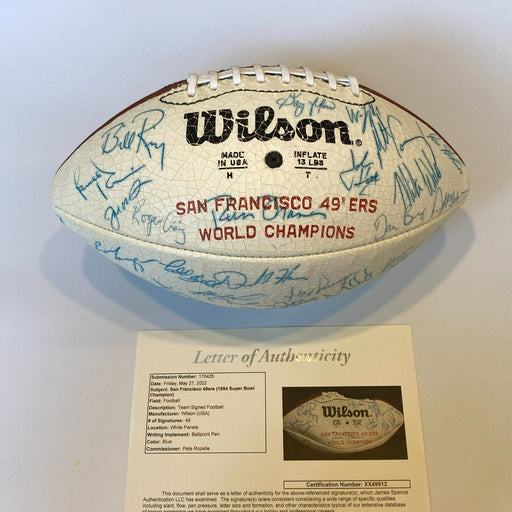 1984 San Francisco 49ers Super Bowl Champs Team Signed Football JSA COA