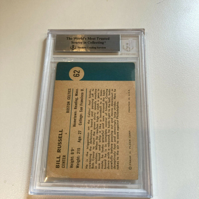 1961-62 Fleer Bill Russell Signed Autographed Basketball Card BGS Certified