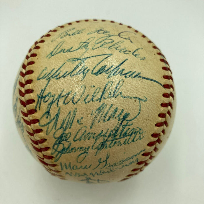 Willie Mays 1954 New York Giants World Series Champs Team Signed Baseball JSA