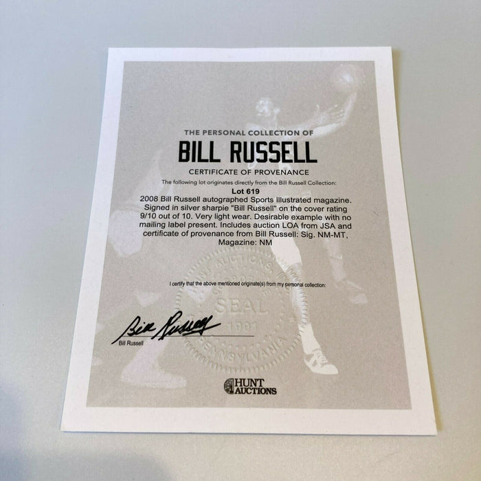 Bill Russell Signed 2009 Boston Celtics NBA Champs Sports Illustrated JSA COA