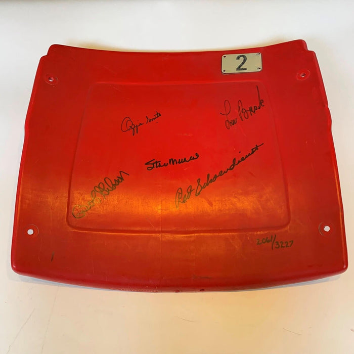 Stan Musial Bob Gibson Lou Brock Ozzie Signed St. Louis Cardinals Seatback JSA