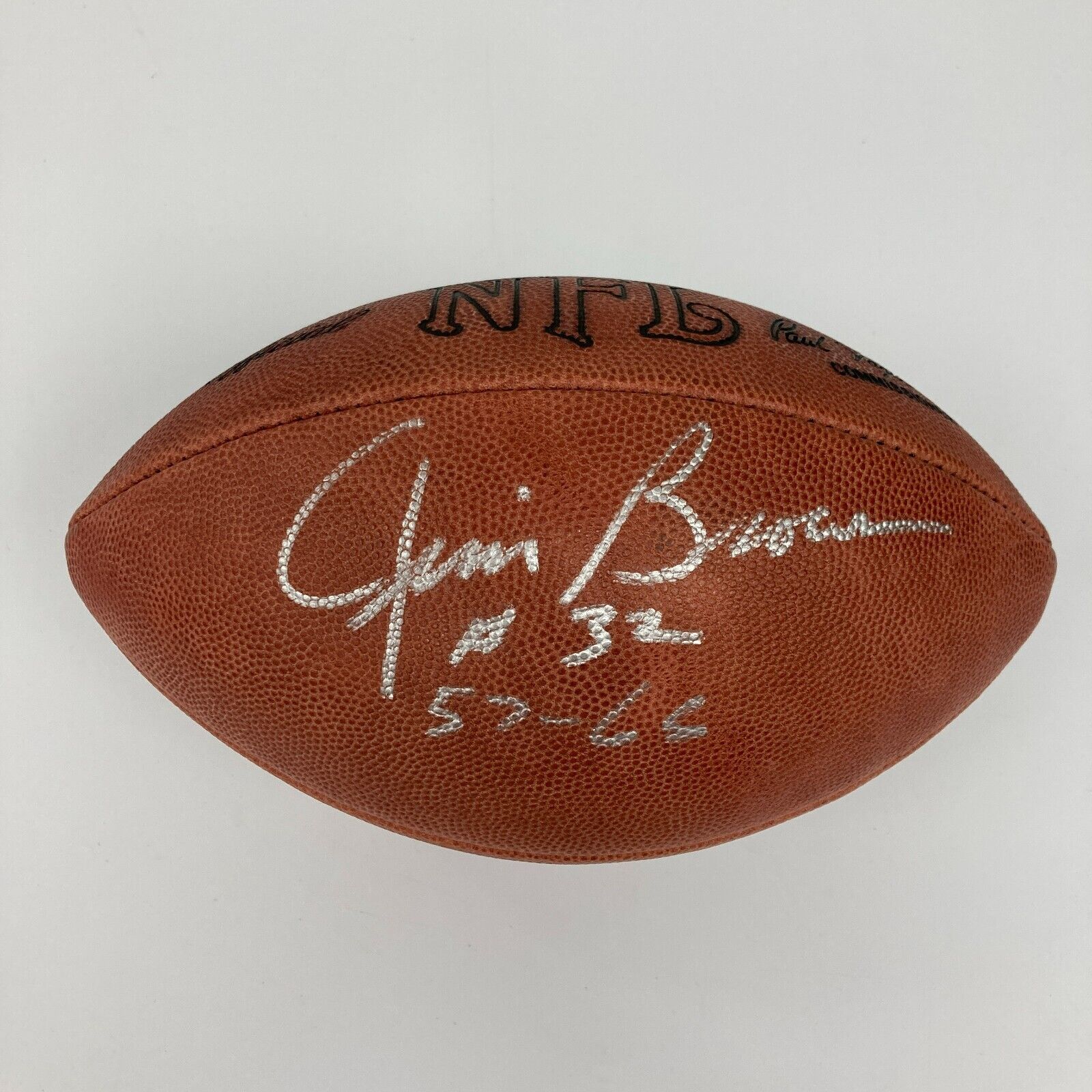 Jim Brown #32, 1957-1965 Signed Official Wilson Game Football JSA COA