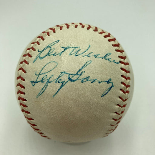 Lefty Gomez Signed 1950's Vintage Baseball JSA COA