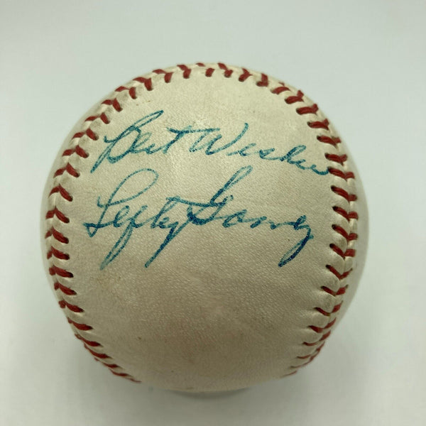 Lefty Gomez Signed 1950's Vintage Baseball JSA COA