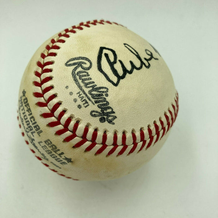 Rube Marquard Single Signed Official National League Baseball JSA COA Giants HOF