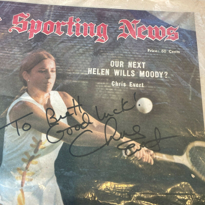 Chris Evert Signed Autographed Vintage 1972 The Sporting News Newspaper