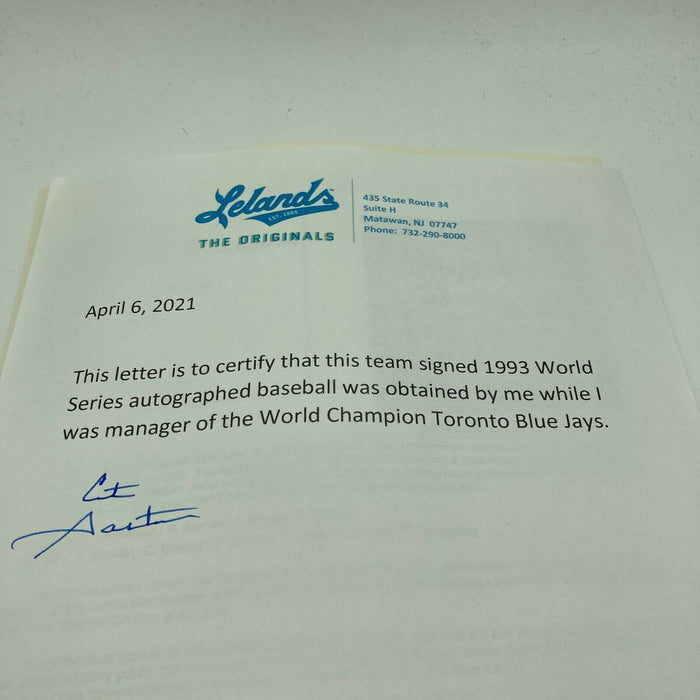 1993 Toronto Blue Jays World Series Champs Team Signed Baseball JSA COA
