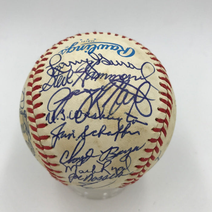 1982 Kansas City Royals Team Signed AL Baseball George Brett PSA DNA COA