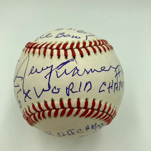 Jerry Kramer Signed Heavily Inscribed STAT Baseball Green Bay Packers JSA COA