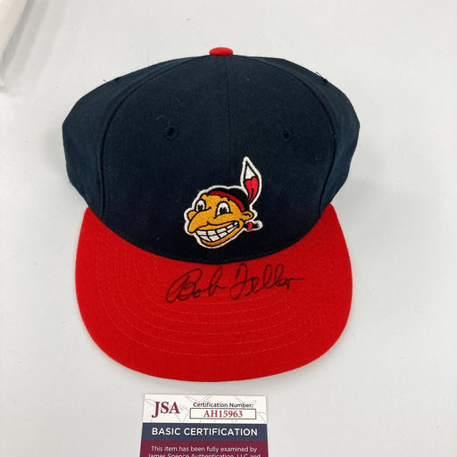 Bob Feller Signed Authentic Cleveland Indians Hat JSA COA