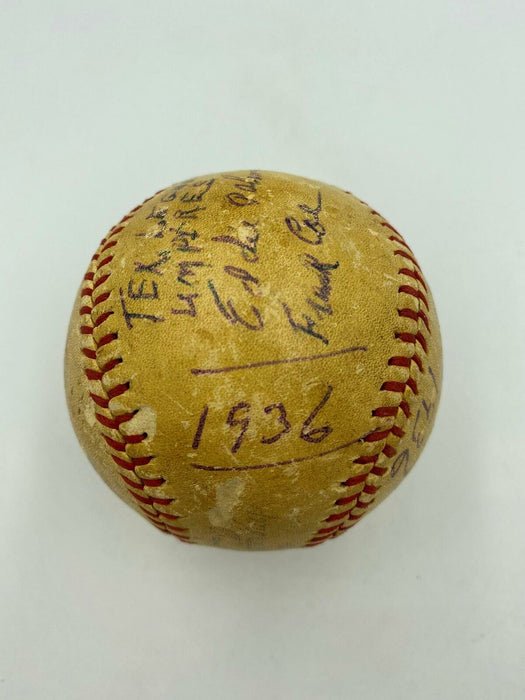 Last Pitch Of The 1936 Minor League World Series Signed Game Used